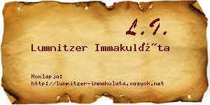 Lumnitzer Immakuláta névjegykártya